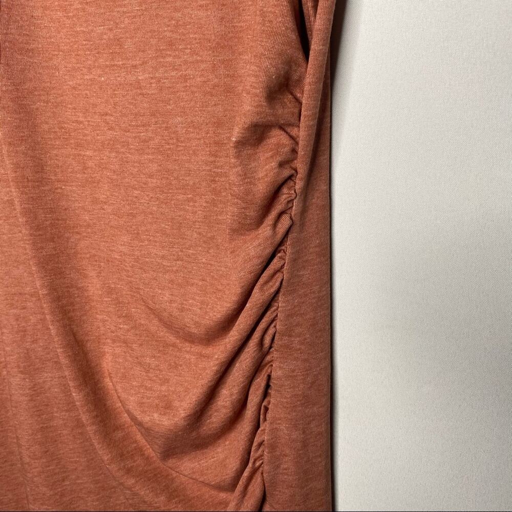 Nordstrom Leith Sleeveless Ruched Bodycon Mini Tank Dress Medium Orange Cocktail - Picture 4 of 8